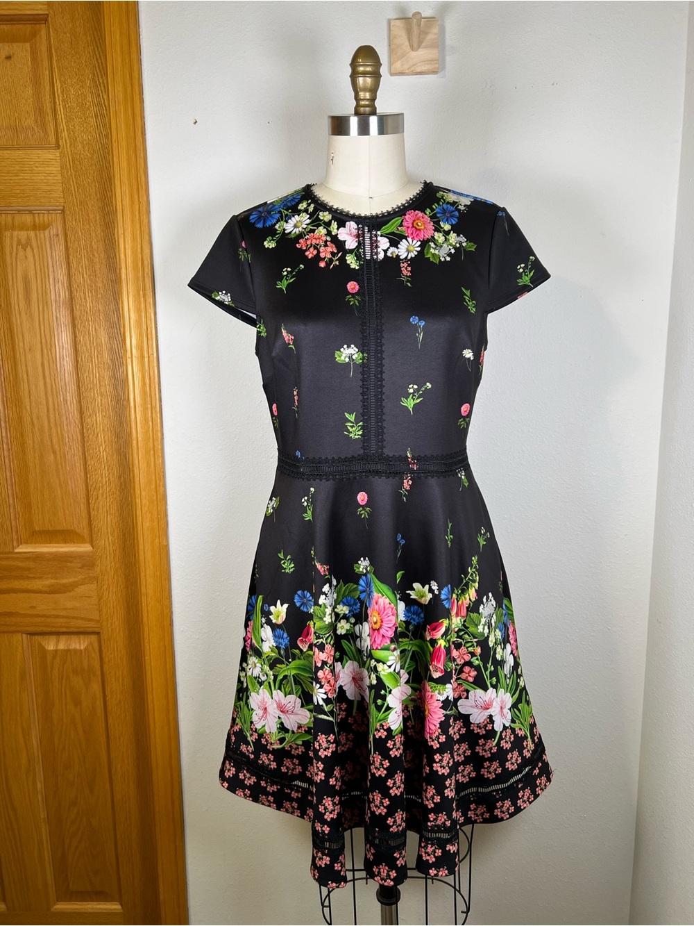 Ted Baker Daissie Florence Trim Skater Dress Size UK 3/US 8